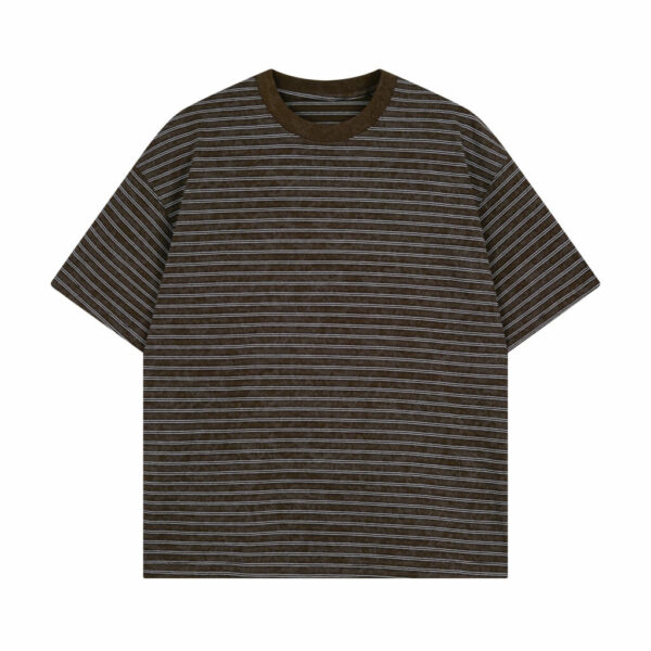 300 GSM T-SHIRT - “STRIPED BROWN”