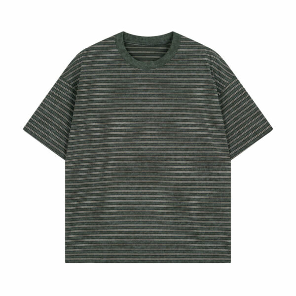300 GSM T-SHIRT - “STRIPED GREEN”