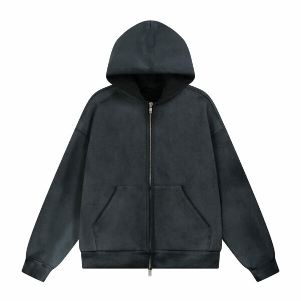 1000 GSM ZIP UP - “BLACK VINTAGE”